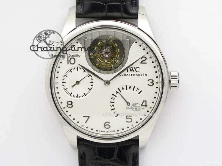 MIROTIME 1228 Versatile Portuguese 40mm Chrono SS Green Dial On Green Leather Strap A 7380